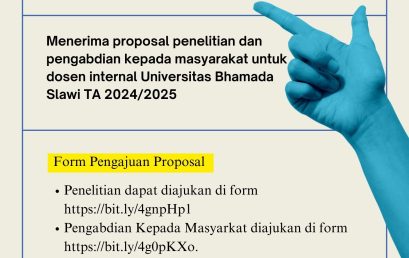 Pengumuman Pendaftaran Proposal Penelitian dan Pengabdian Kepada Masyarakat Hibah Universitas Bhamada Slawi TA 2024/2025